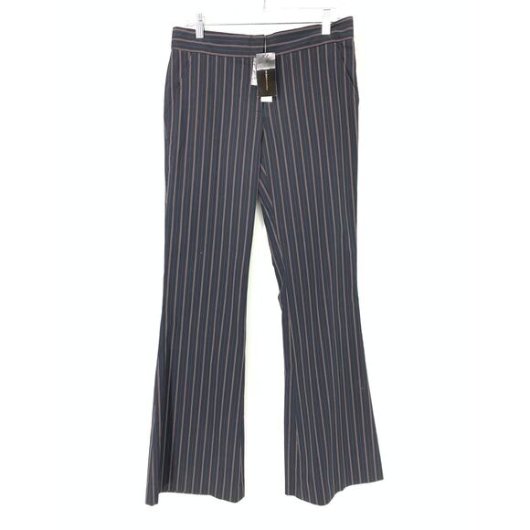 BCBGMAXAZRIA Women's Size 6 Flare Leg Pinstripe Dress Pants Navy - Picture 1 of 8